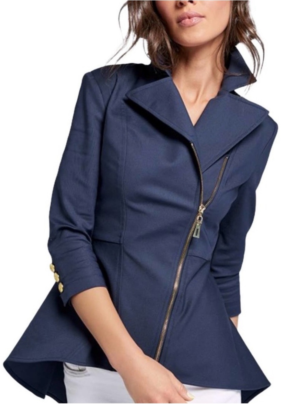 Venus Classic Ruffle Hem High Low Jacket Preppy Old Money New England Resort
